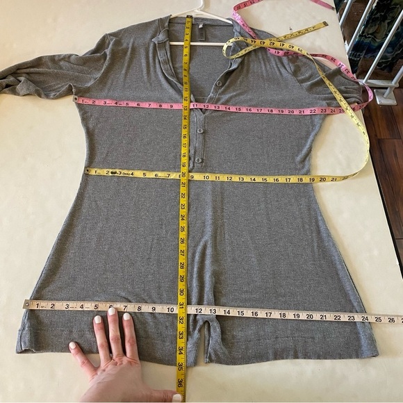 Skims Soft Lounge Button Up Henley Onesie Womens Plus Size 3X Heathered Grey LS - Picture 14 of 16